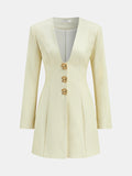 Floral Metal Button Faux Leather Mini Dress