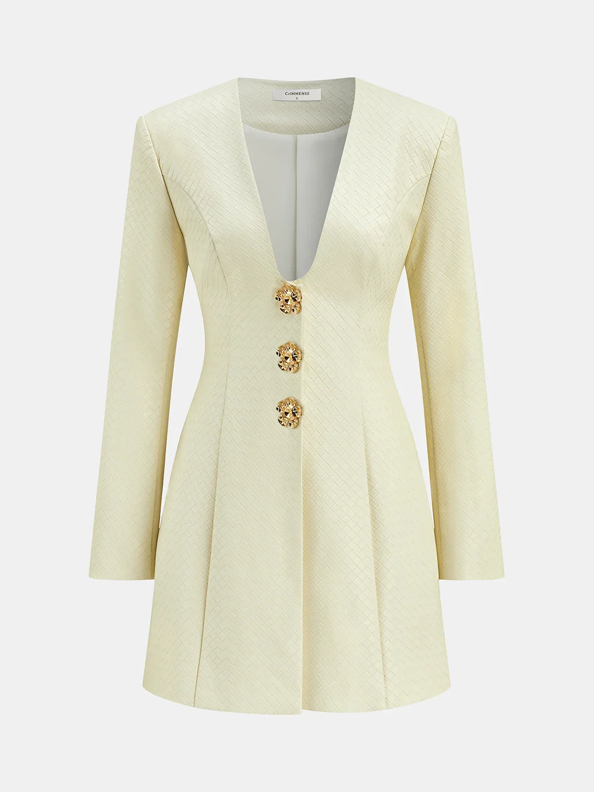 Floral Metal Button Faux Leather Mini Dress