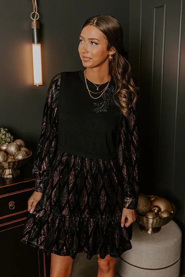 More Vino Please Velvet Mini Dress