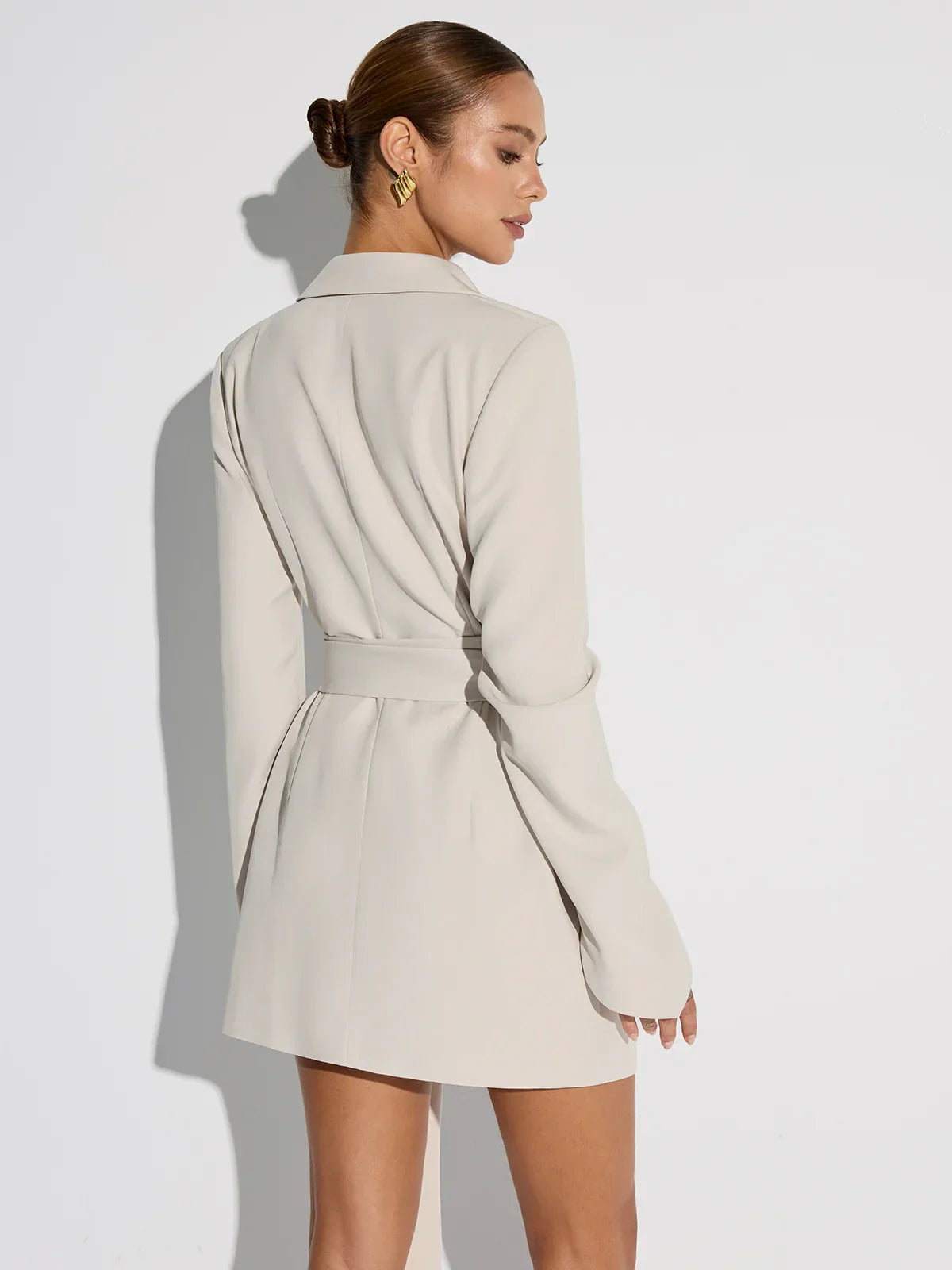 Double-Breasted Belted Blazer Dress