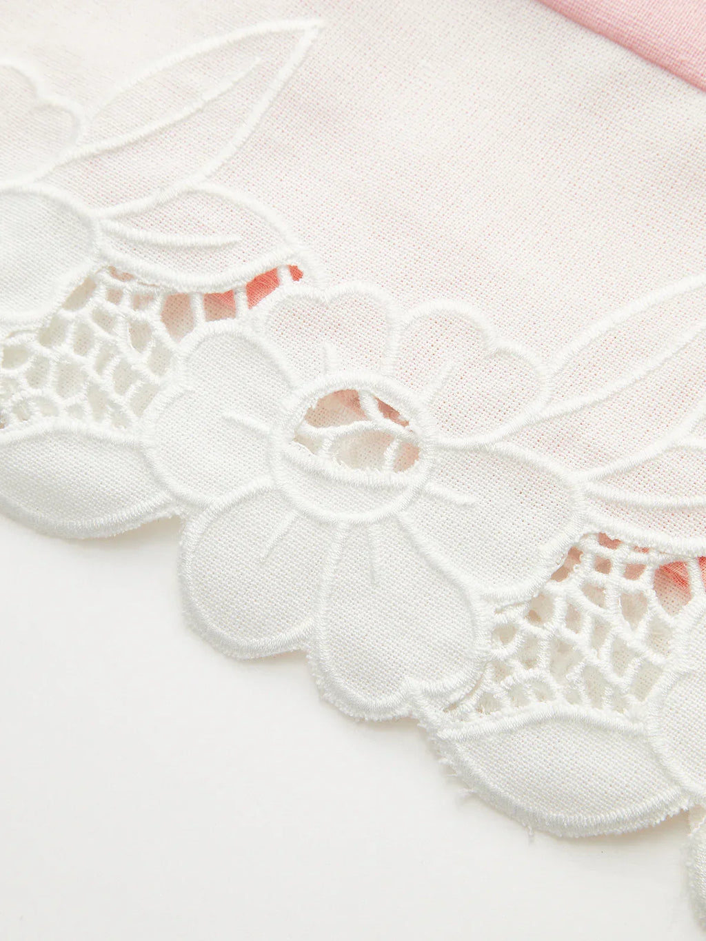 Linen & Cotton Embroidered Trim Mini Dress