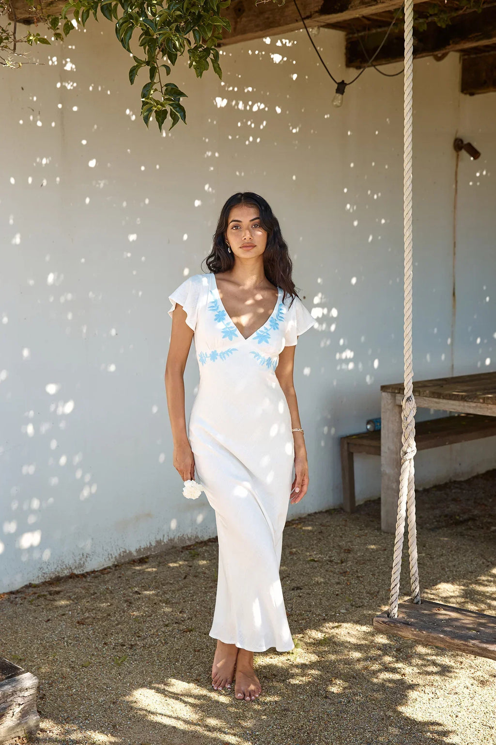 Sweetest Dreams Linen Maxi Dress White