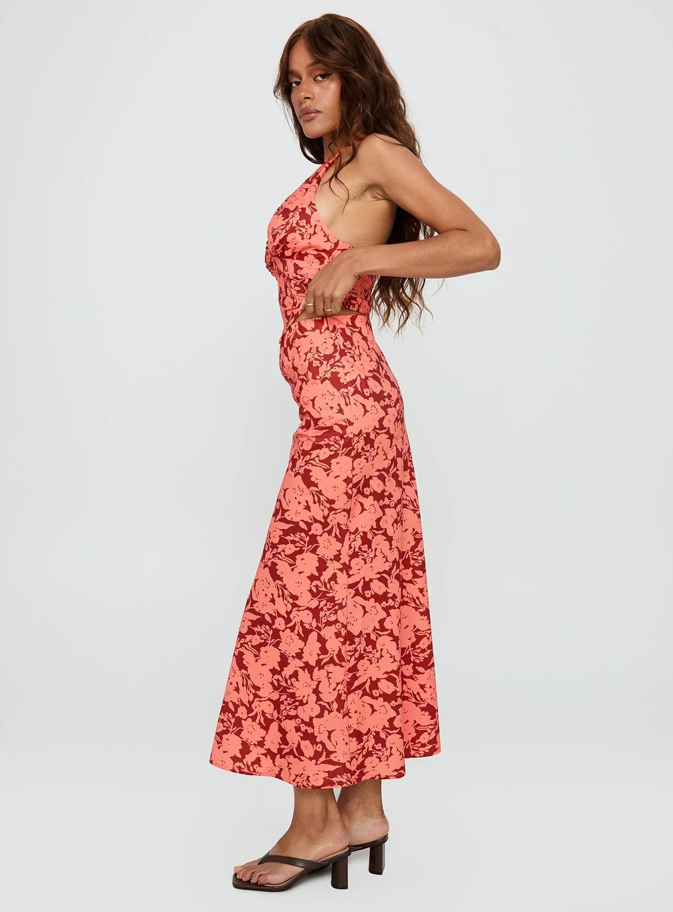 Casablanca Maxi Skirt Red Floral