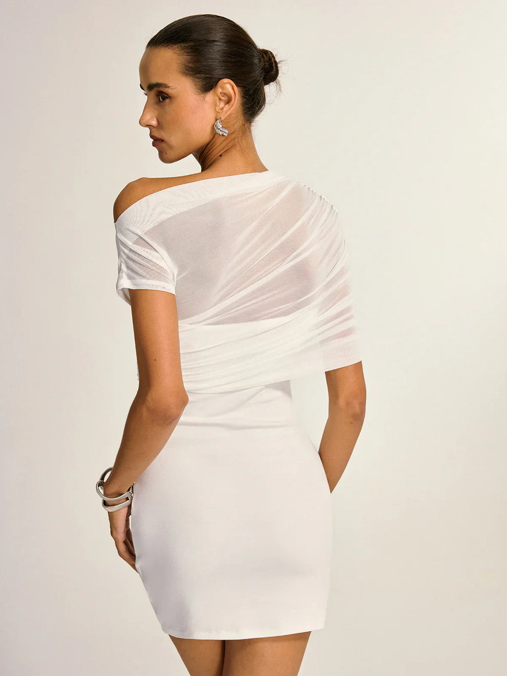 Mesh Paneled Skinny Mini Dress