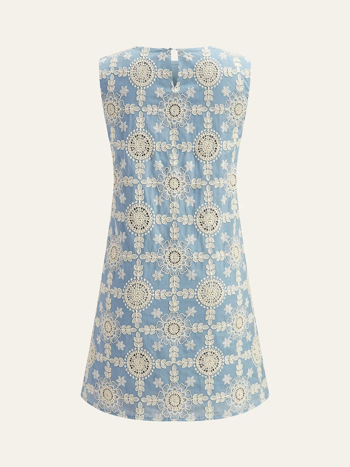 Embroidered Cotton Sleeveless Dress