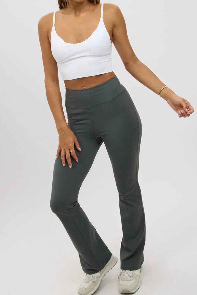 Grey Flare Leg Pants