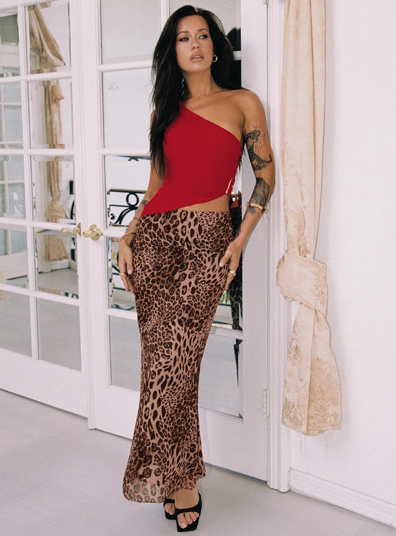 Eleganza Maxi Skirt Leopard