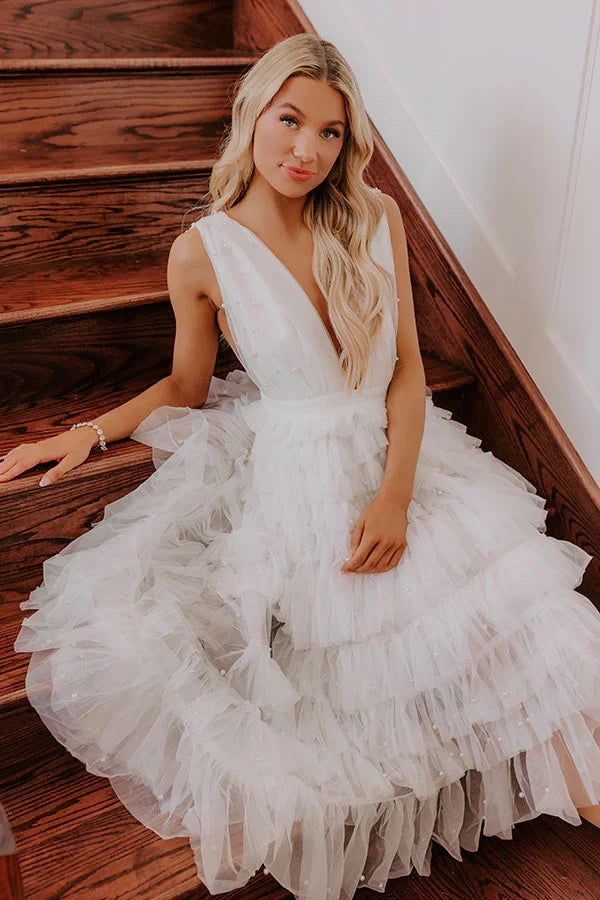Falling For You Pearl Embellished Maxi Dress