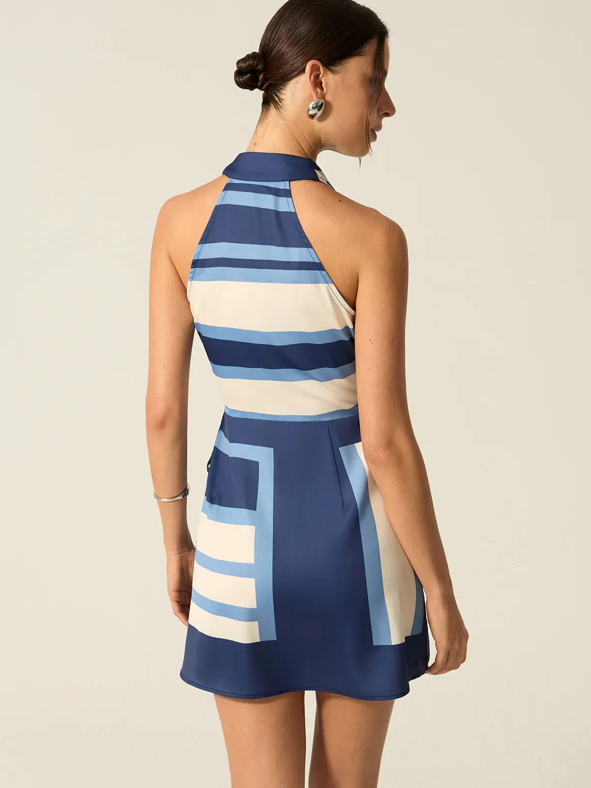 Striped Halter Mini Dress
