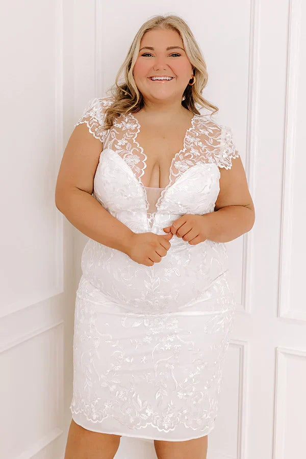 Feel The Spark Embroidered Mini Dress Curves