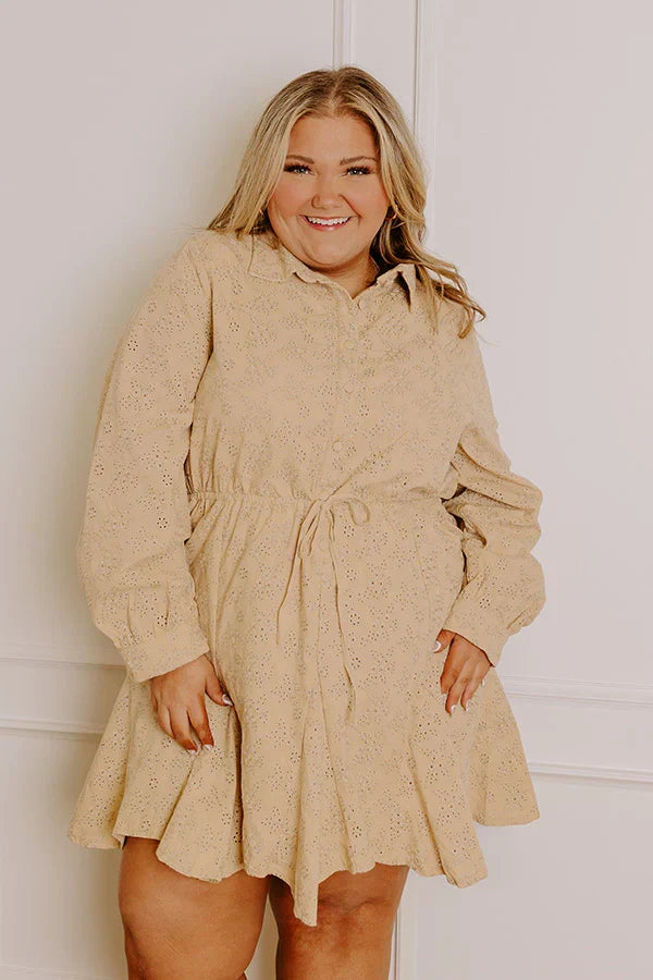 Blissful Smile Eyelet Mini Dress Curves