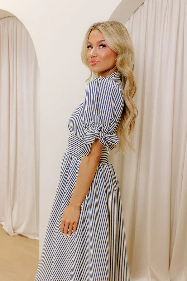 Pier My Way Stripe Midi Dress