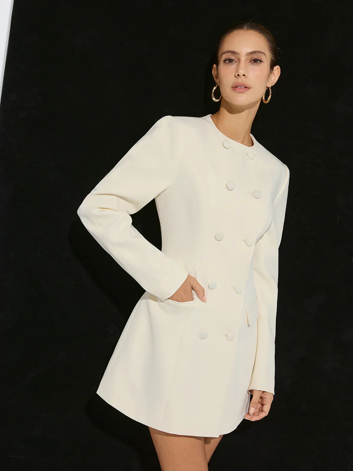 Double-Breasted Mini Blazer Dress