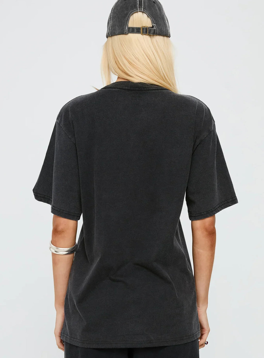 Britney Spears Gimme More Oversized Graphic Top Washed Black