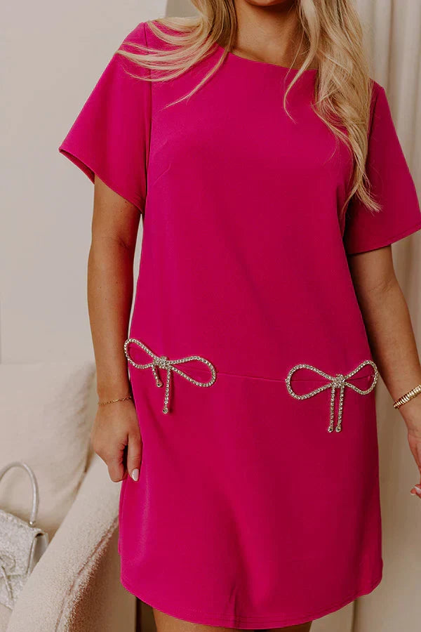 So Charmed Mini Dress in Fuchsia