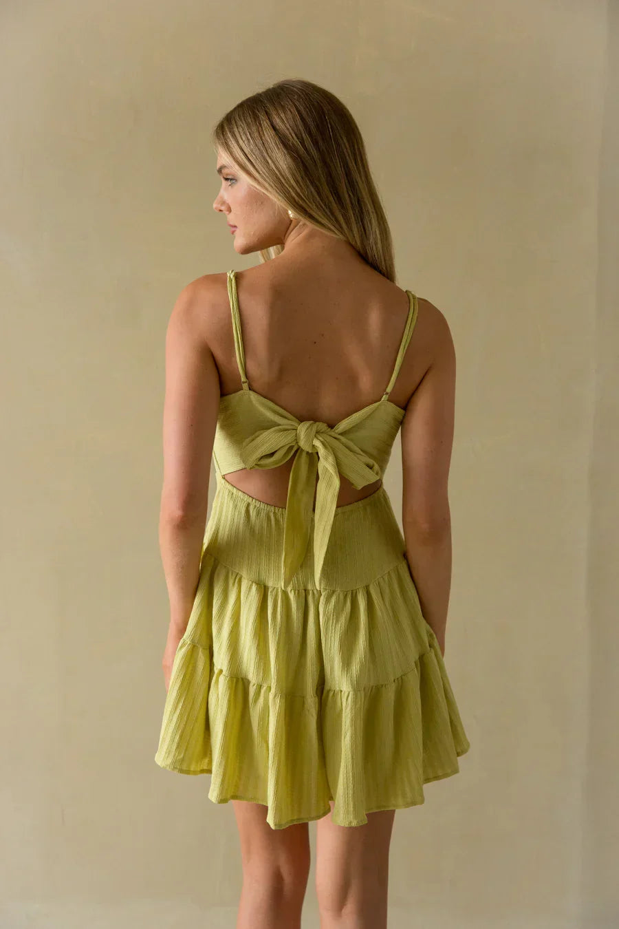 Martina Ribbed Tie Back Mini Dress