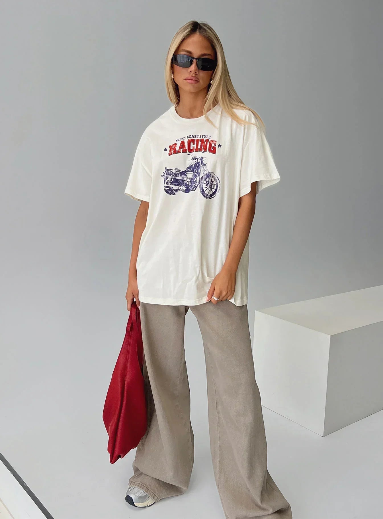 West Coast Style Oversized Top White
