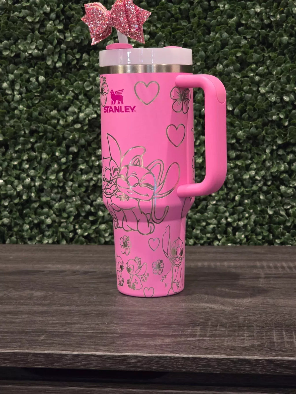 2025 Stanley Cup 40oz Angel & Stitch Lilo Pink Gift Quencher Stanley Tumbler