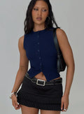 Suzu Sleeveless Knit Top Navy