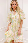 Springtime Grace Floral Eyelet Mini Dress