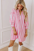 Sippin' Rose Stripe Mini Dress