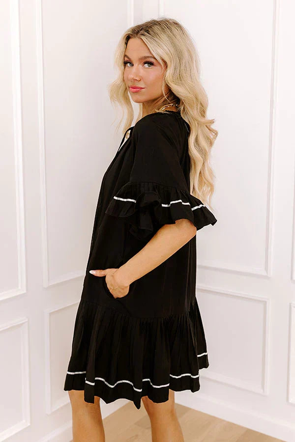 Mimosas On The Patio Mini Dress in Black