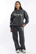 Grey Track Pants Wide Leg