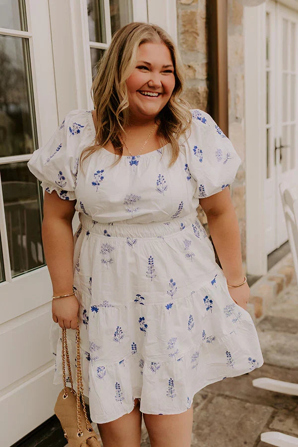 Botanical Moment Embroidered Mini Dress Curves