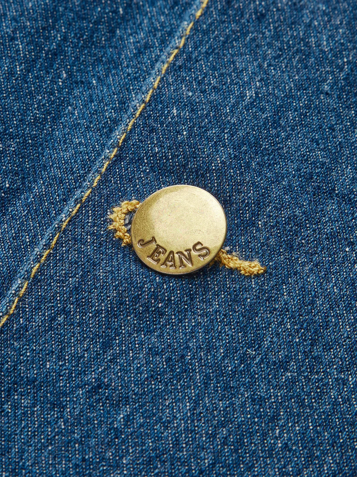 Metal Button Denim Blazer Dress