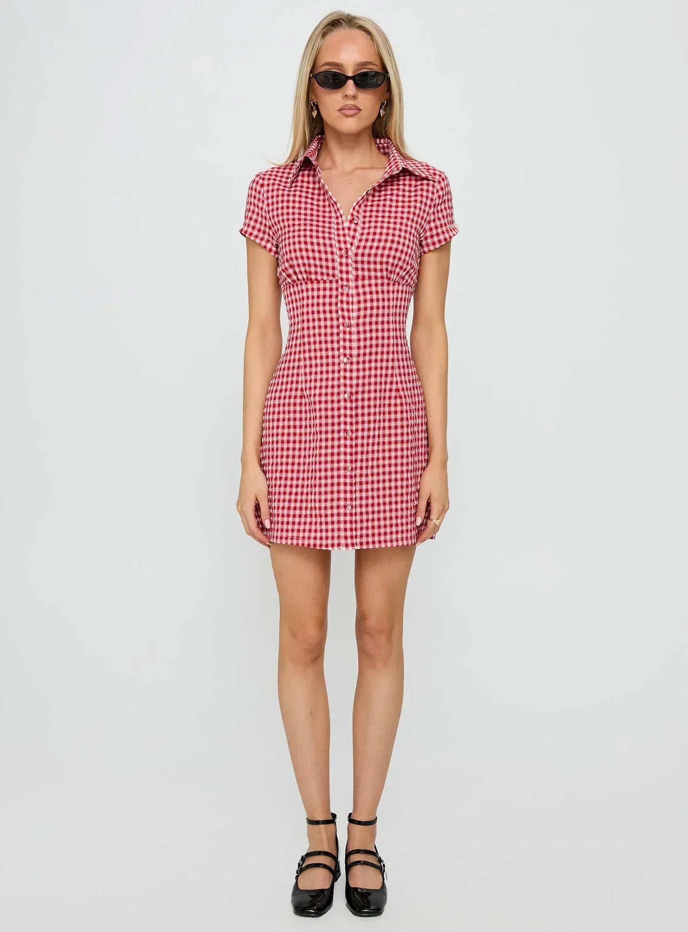 Motley Mini Dress Red Check