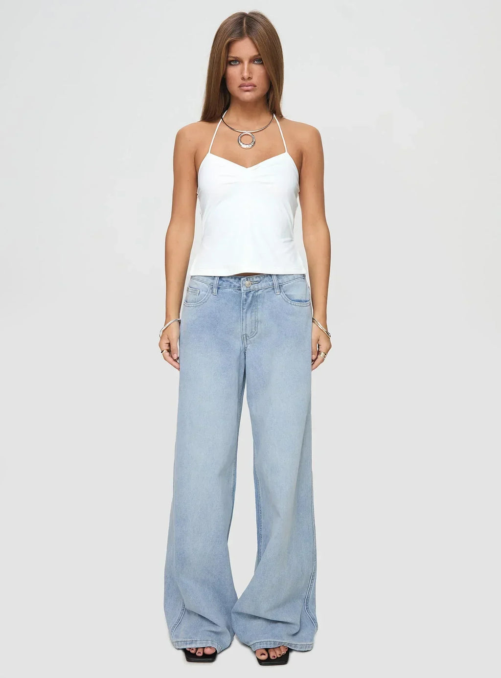 Rehna Halter Top White
