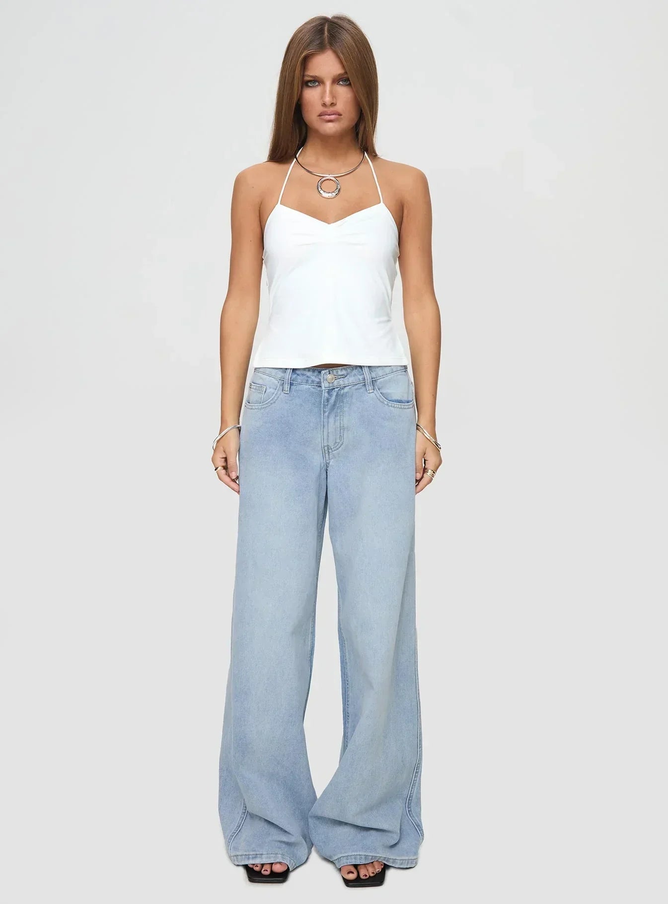 Rehna Halter Top White