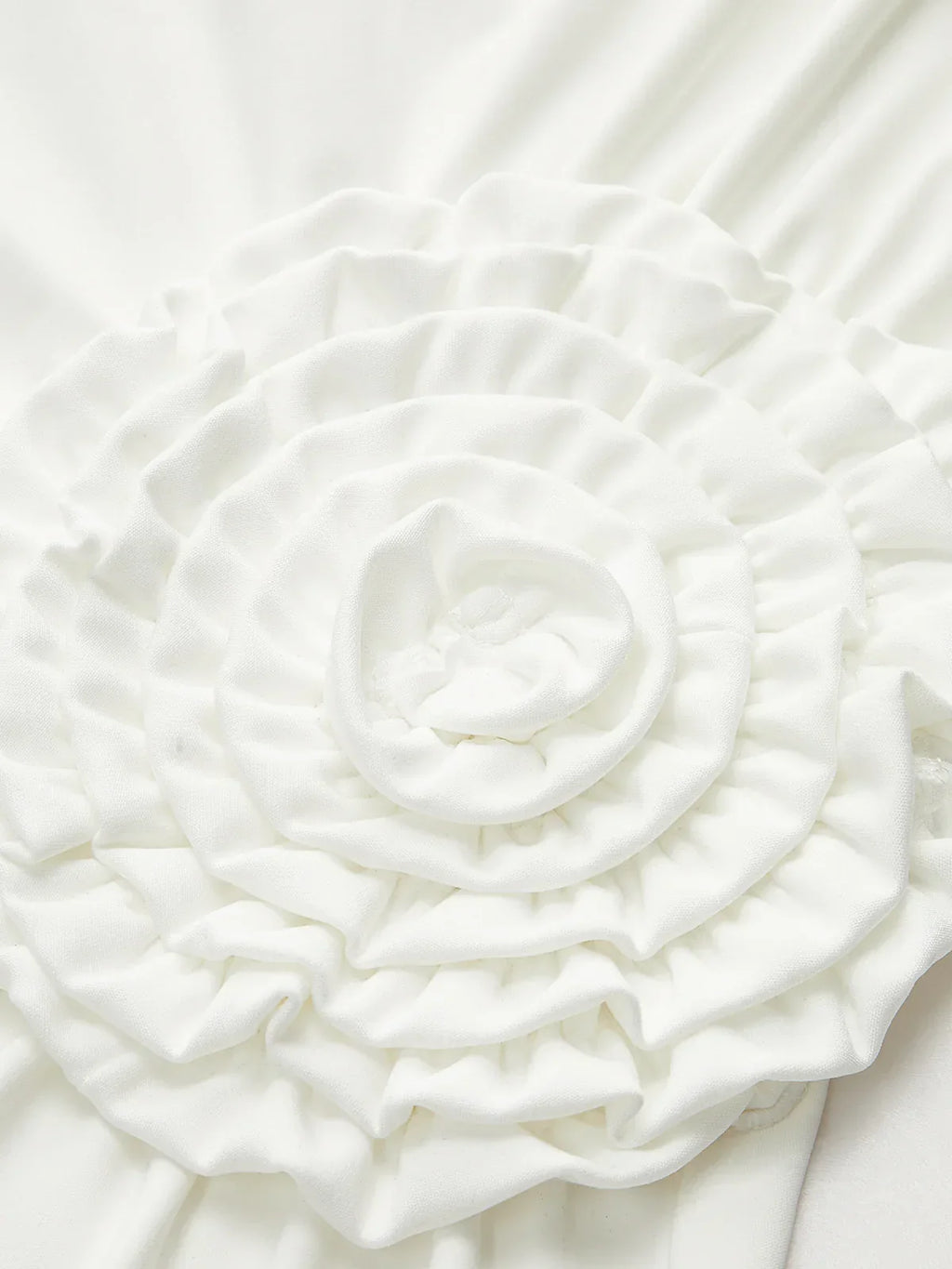 One-Shoulder Ruched Dress With Rosette Detail
