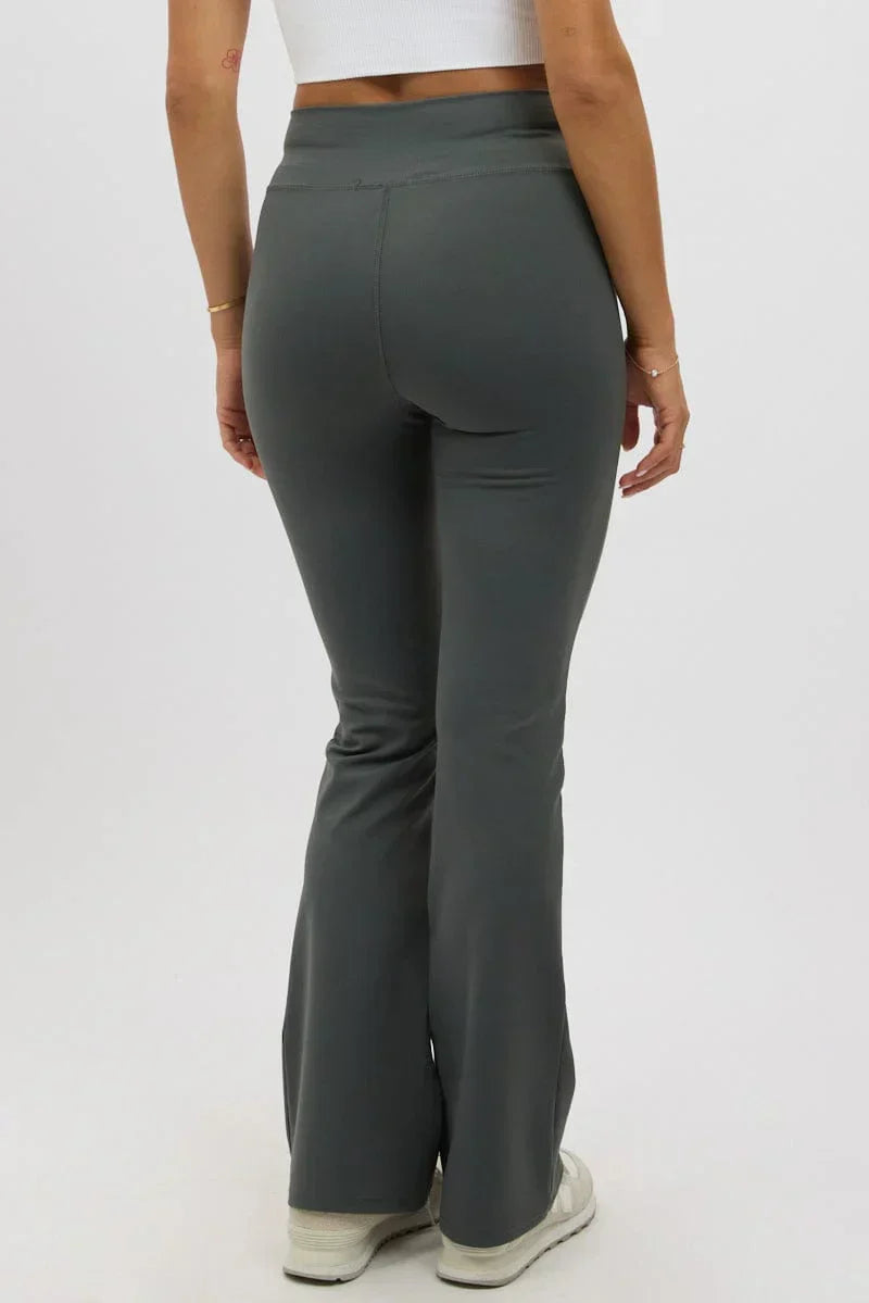 Grey Flare Leg Pants