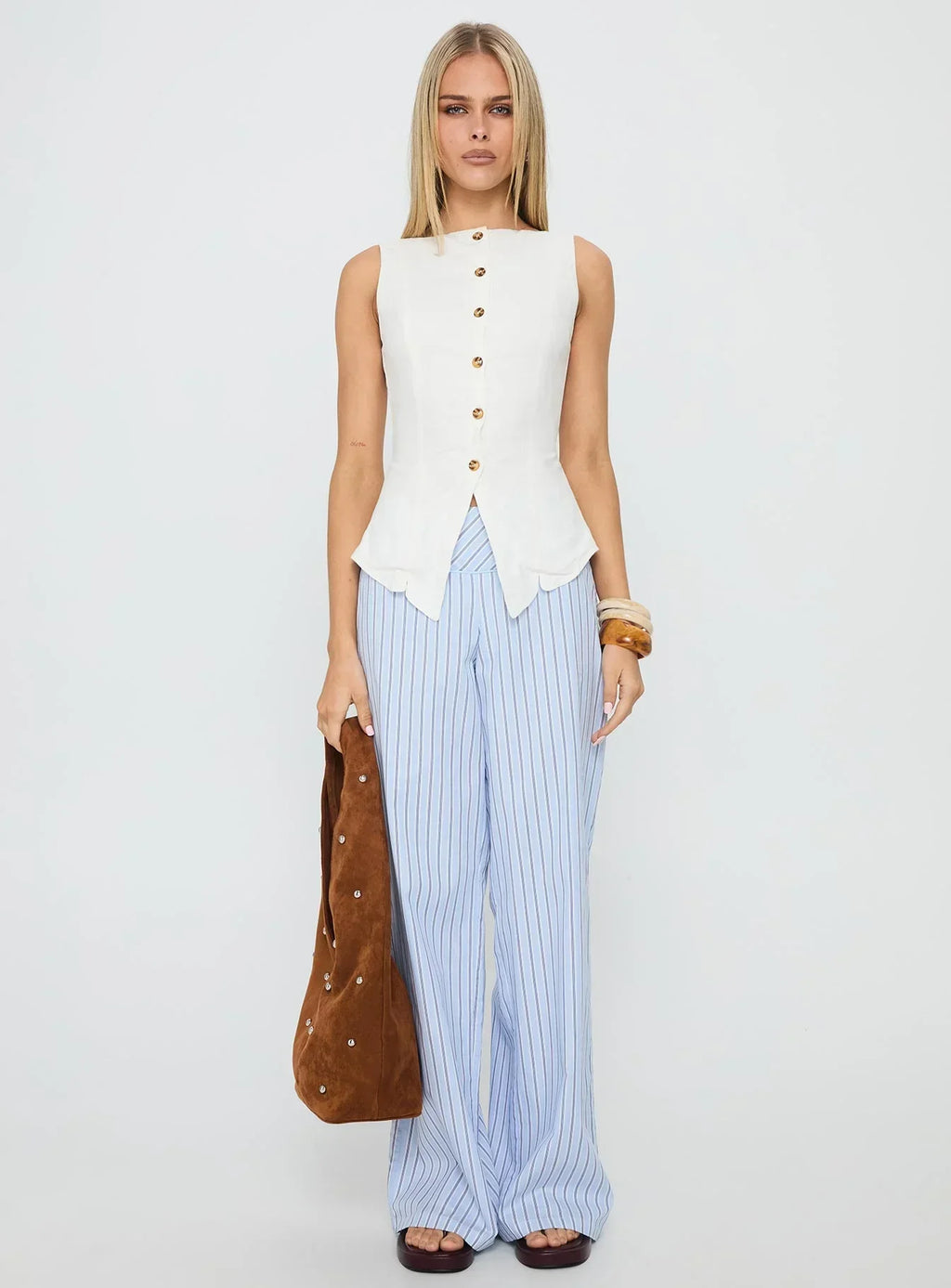 Dulcinea Longline Vest Top White