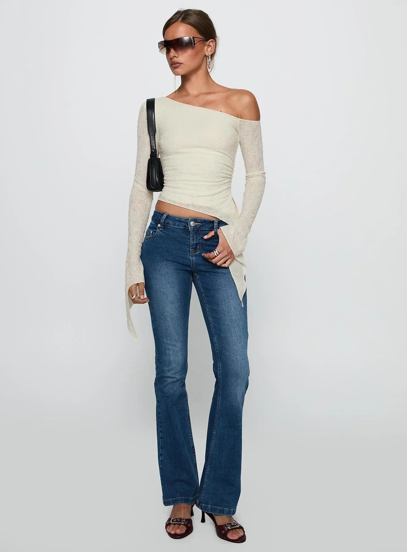 Face Card Long Sleeve Top Cream