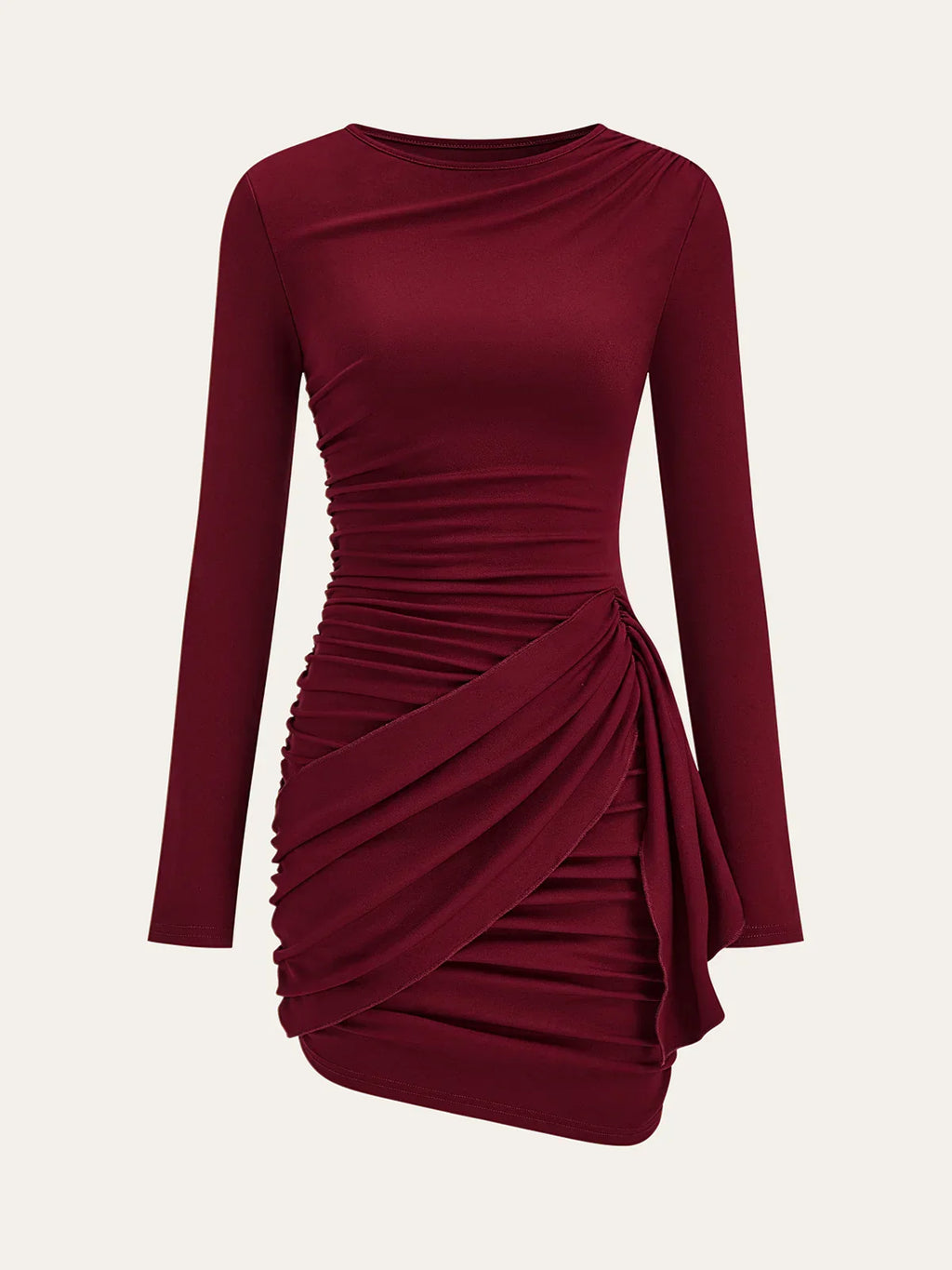 Ruched Long Sleeve Bodycon Dress
