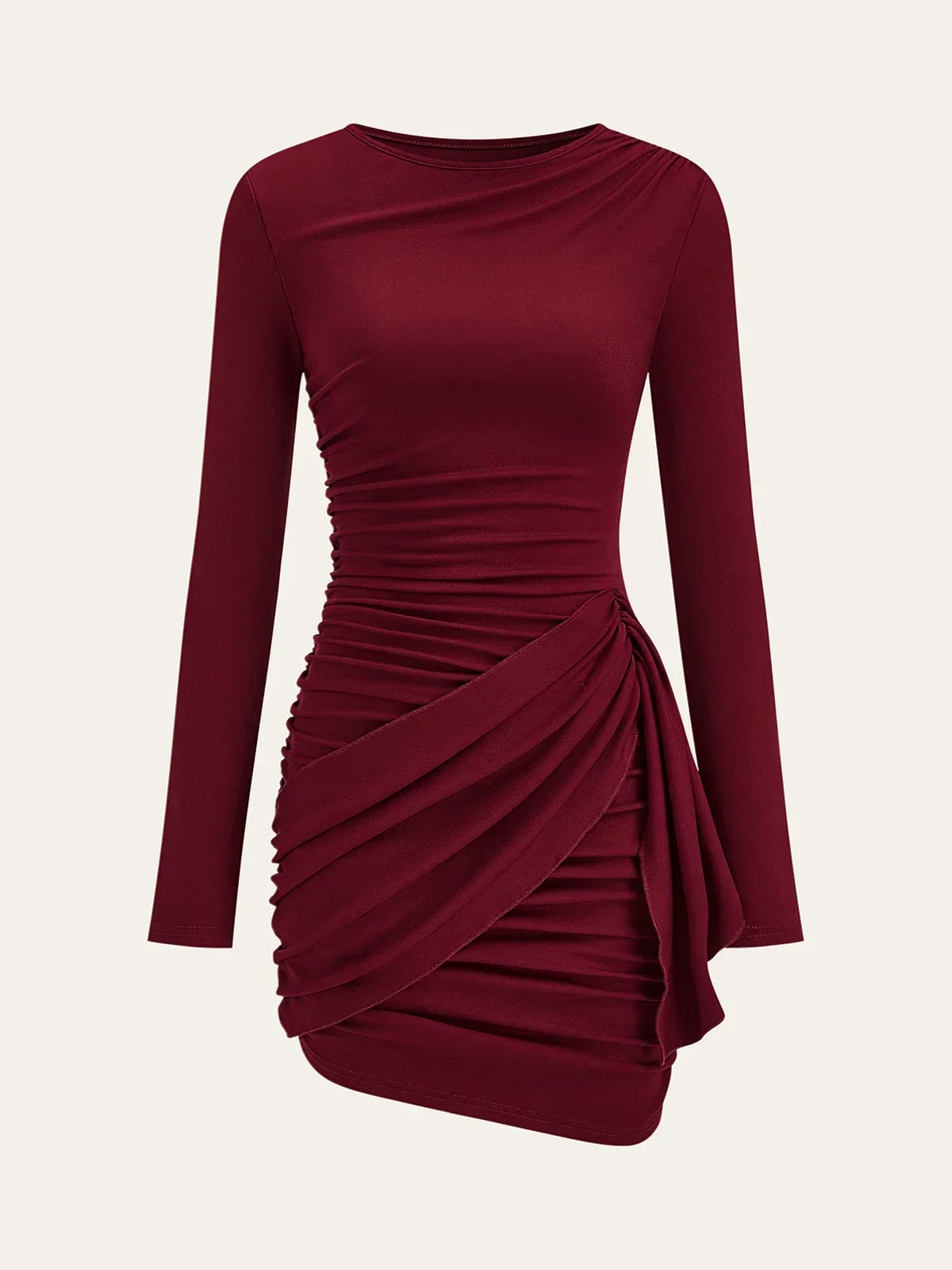 Ruched Long Sleeve Bodycon Dress