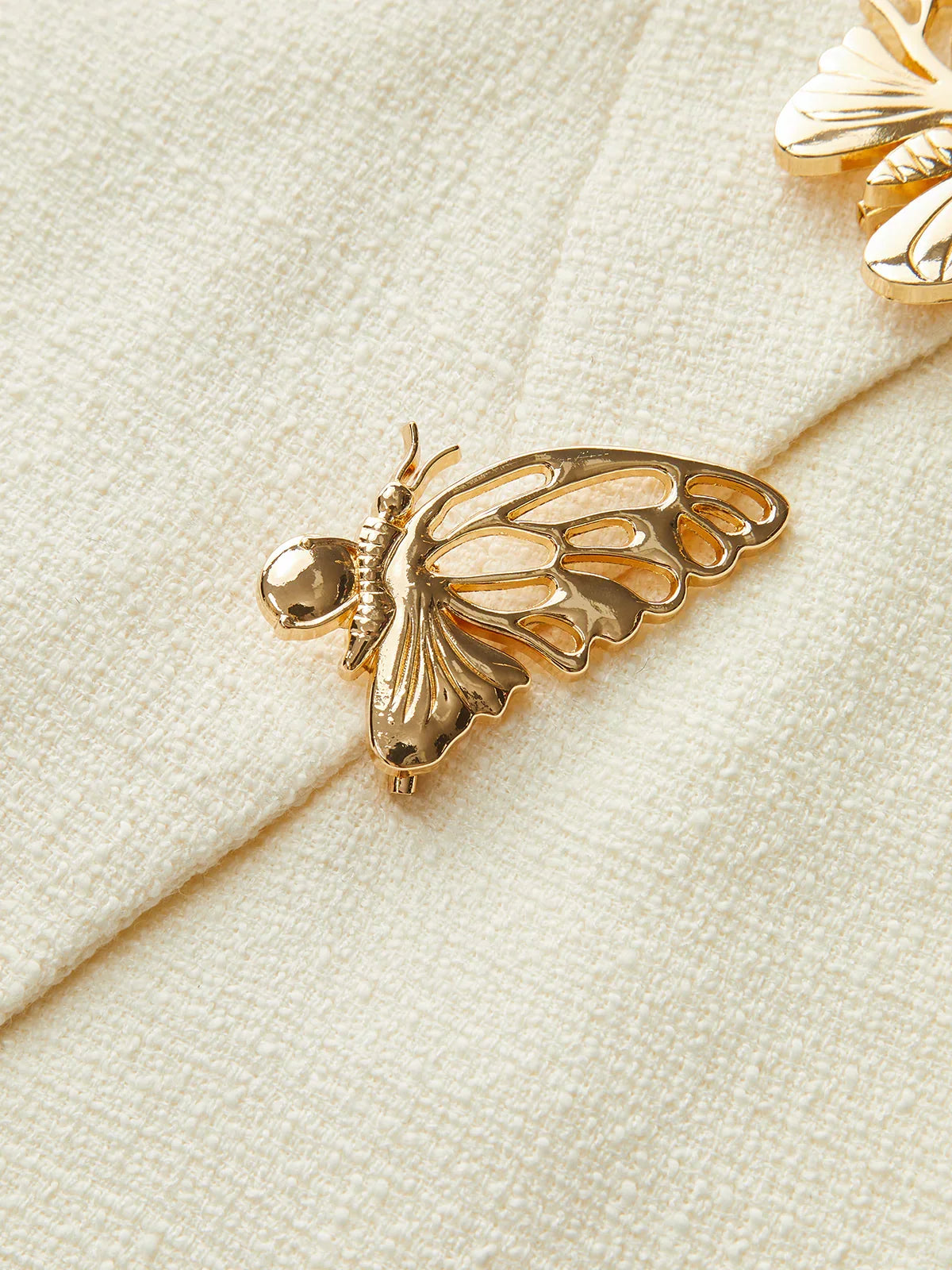 Butterfly Embellished Cap Sleeve Dress