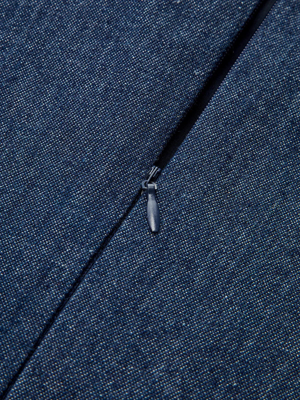 Metal Detail Denim Pleated Sleeveless Dress