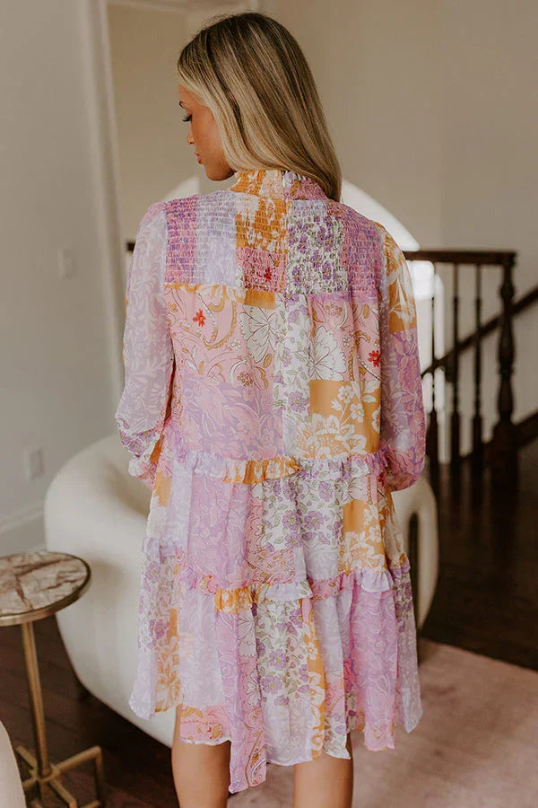 Whispering Wildflowers Tiered Mini Dress