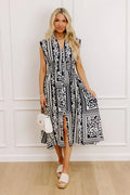 Hawaii Holiday Floral Midi Dress in Navy