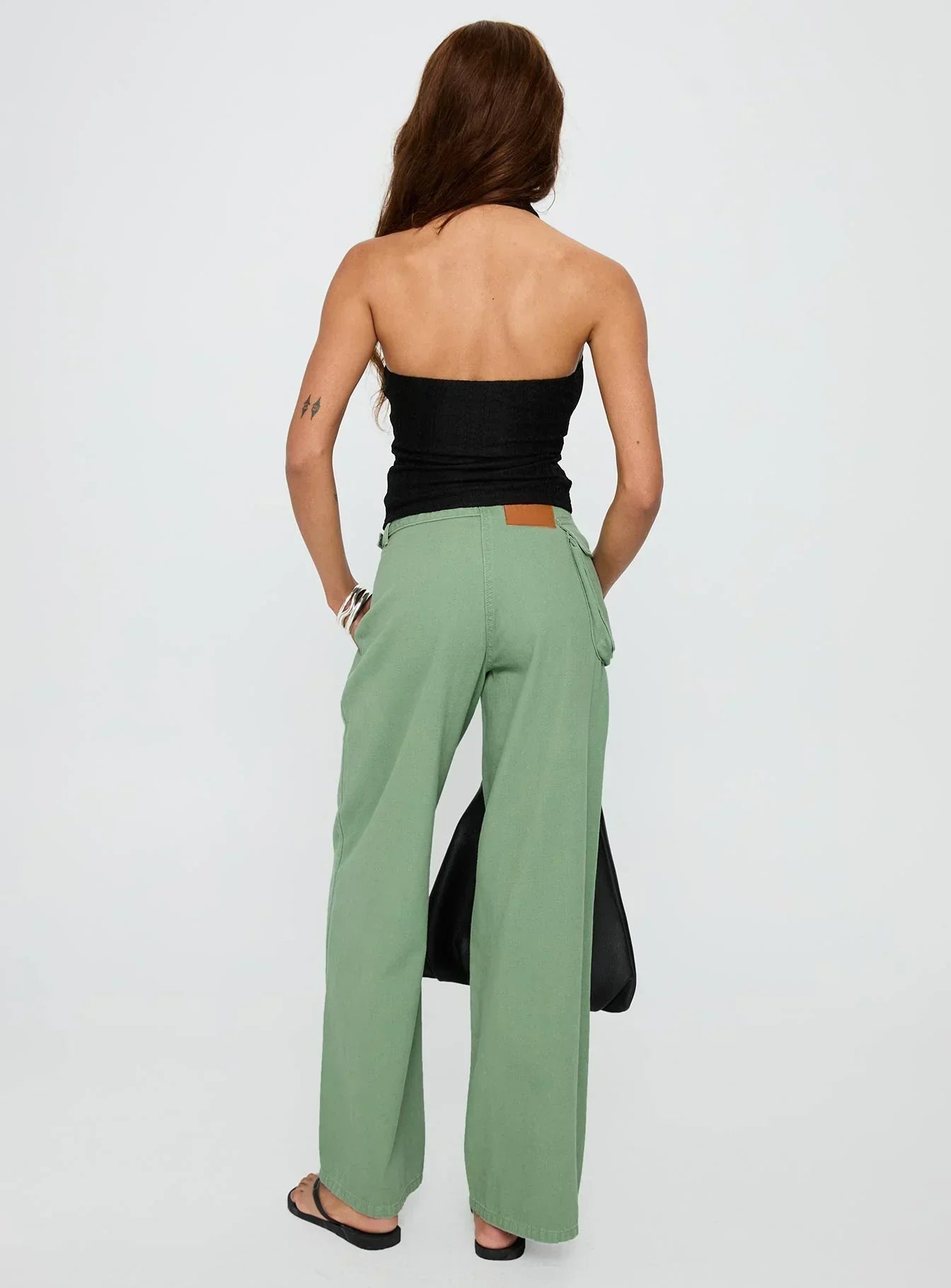 Mercadi Cargo Straight Leg Jeans Green