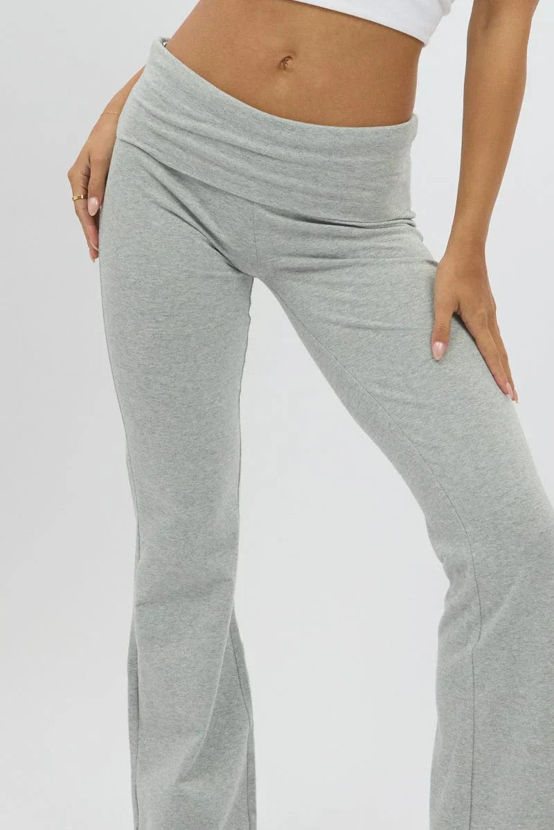 Grey Flare Leg Pants