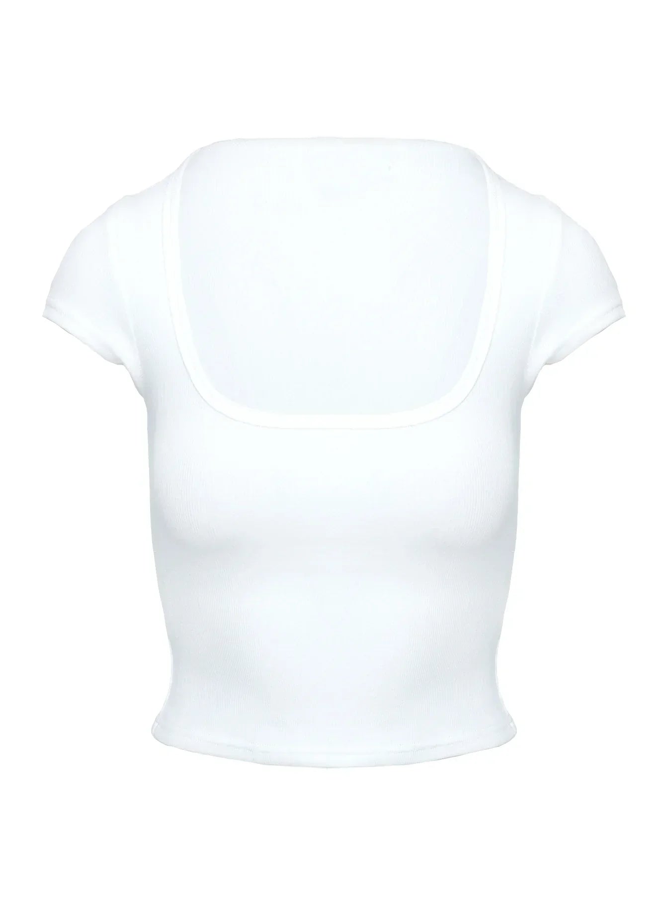 Baseline Square Neck Rib Top White