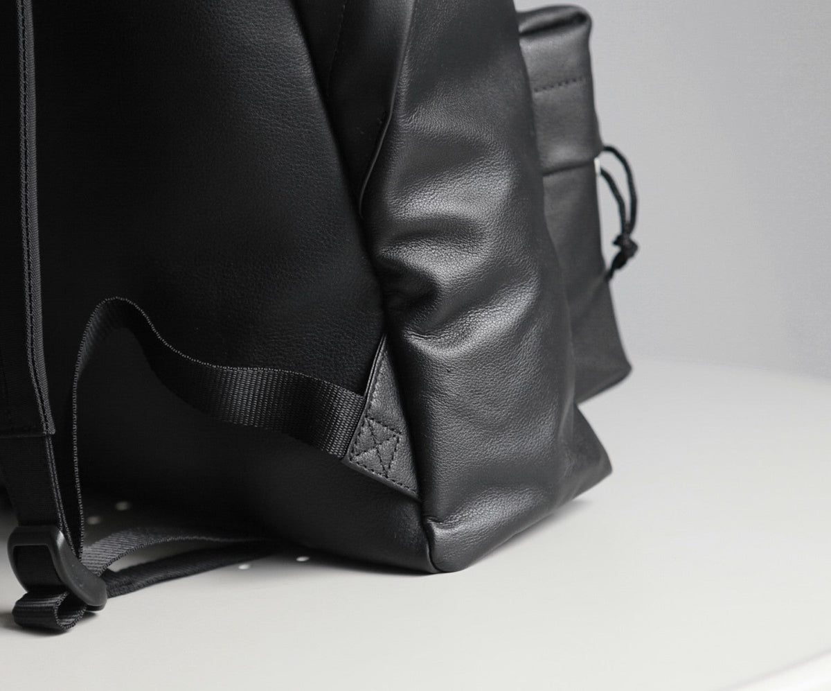 Balenciaga Explorer Men's Letter Print Black Grained Cowhide Leather Backpack Bag Bags #77713