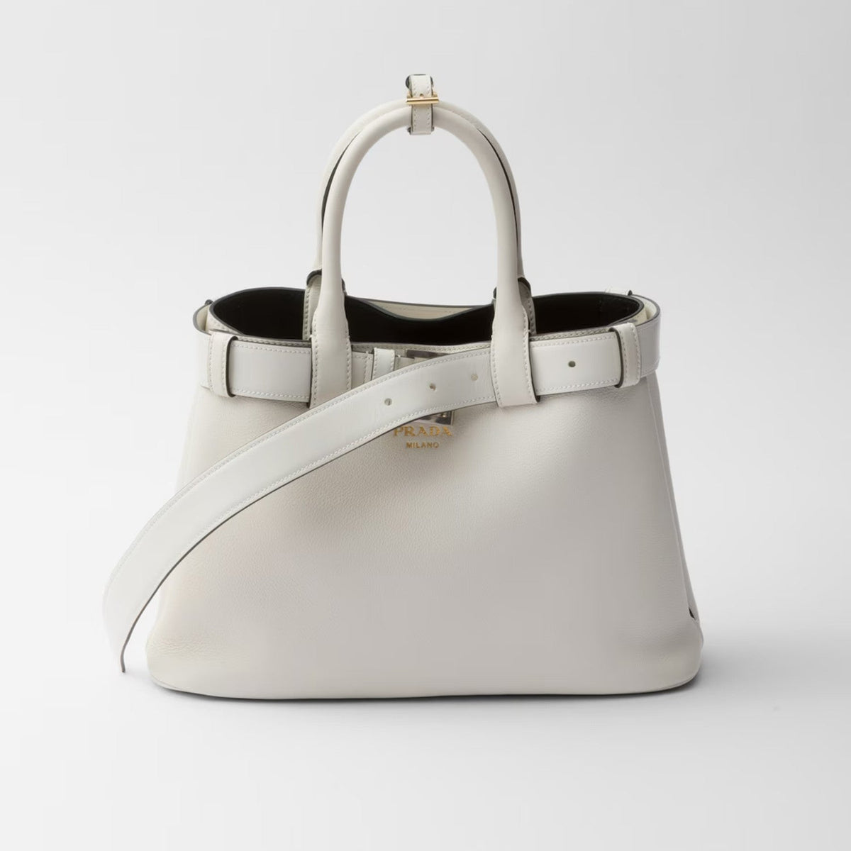 Prada Men's And Women's Buckle Leather Drawstring Handbag Large And Small Collection Fashion Trend Bag Bags 1BA434_2CY9_F03BH_V_OBO #76655