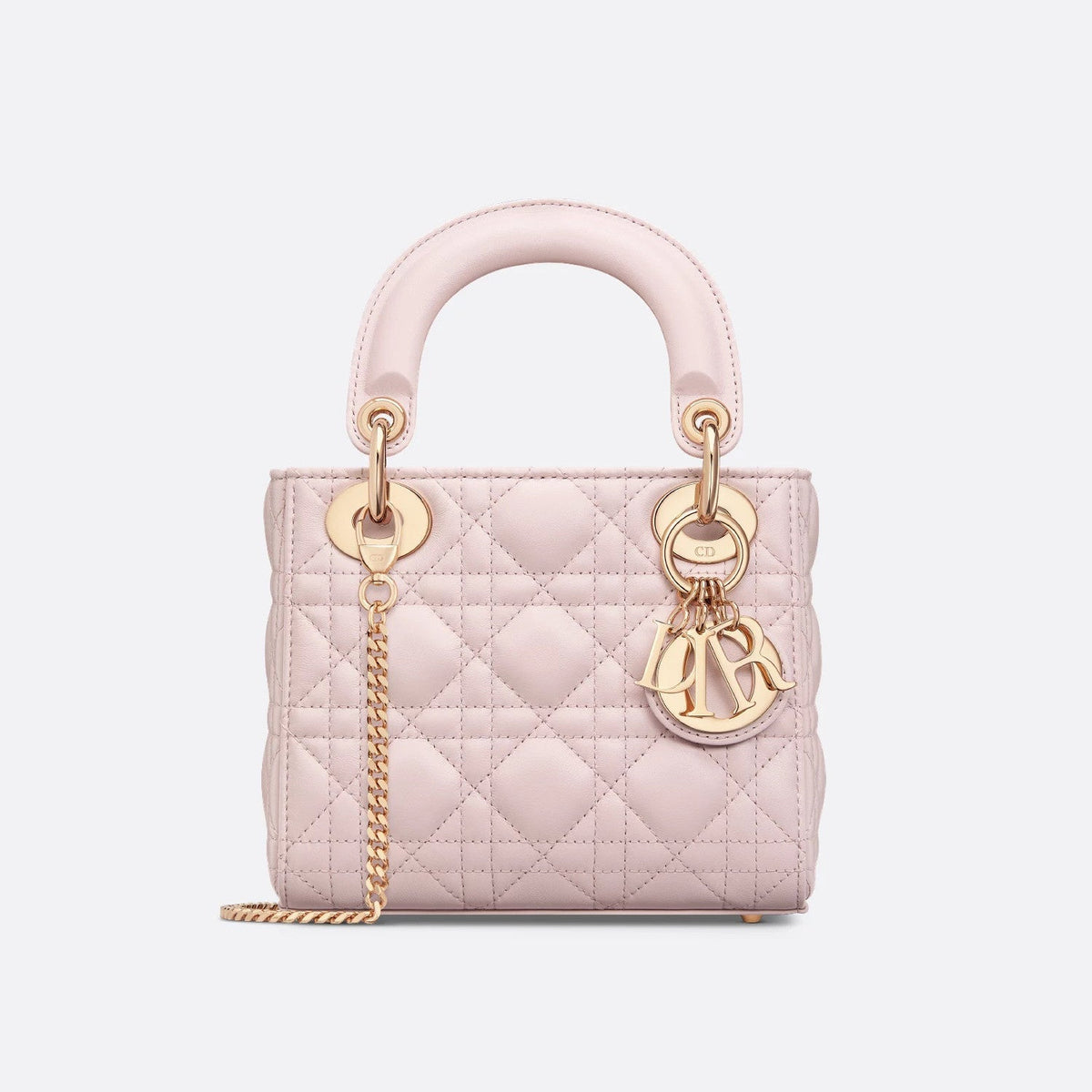 Dior Lady Women's Solid Color Metal Pendant Removable Chain Shoulder Strap Wicker Pattern Sheepskin Leather Single Shoulder Crossbody Handbag Bag Bags #77461