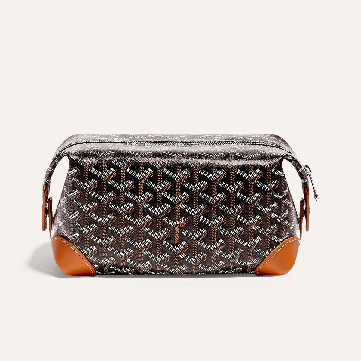 GOYARD Bowling 25 Men's and Women's Y-shaped Old-fashioned Full-print Zipper Leather Handbag Makeup Bag Bags #77132