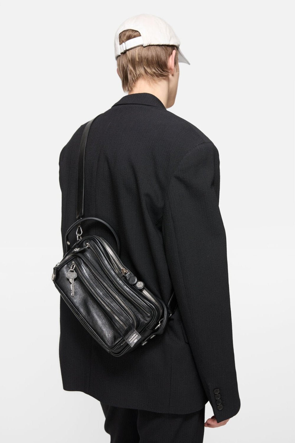 Acne Studios Women's Camero Party Shoulder Bag Logo Charm Small Cowhide Vintage Camera Bag Handbag Bags C10240-900 #81321